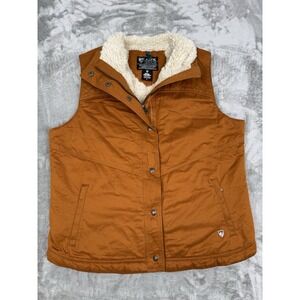 Kuhl Projekt Celeste Vest Womens Large L Faux Fur Sherpa Lined Burnt Orange Zip
